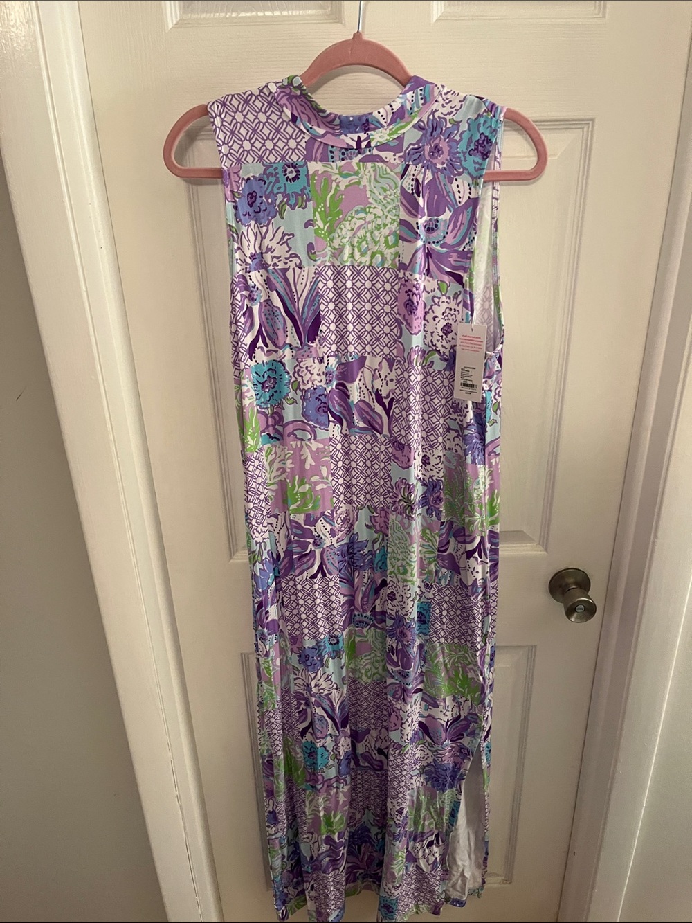 Lilly Pulitzer Lavender Floral Patchwork Maxi Dress